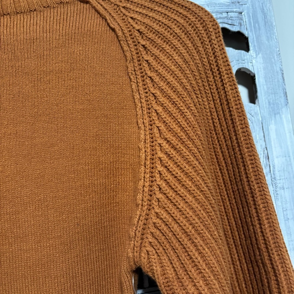 NEW Maeve Mock-Neck Raglan Honey Ribbed Sleeve Pullover Sweater Size XS - Picture 7 of 10